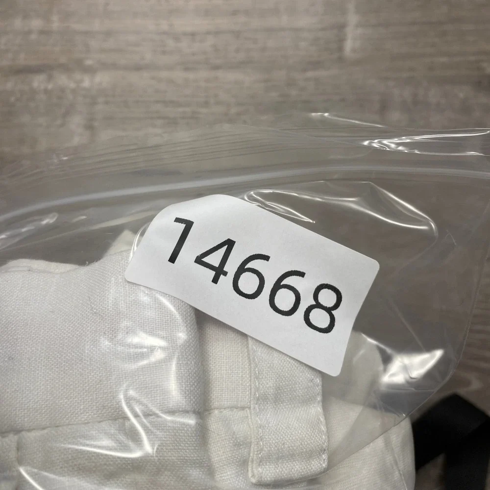 Inserch Linen Trousers Mens 38 White Pleated Wide Leg Cuffed Summer Beach Pants